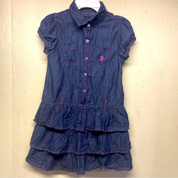 Great Condition Us Polo Assn Denim Dress- Size 10 Light Weight - Picture 1 of 4